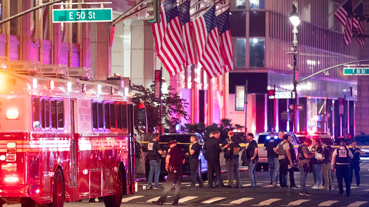 NYPD officers respond to a mass shooting in Manhattan
