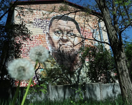 A general view of the mural dedicated Valerii Zaluzhnyi in Kyiv