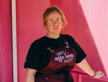 Kateryna Seledtsova in front of her cafe.