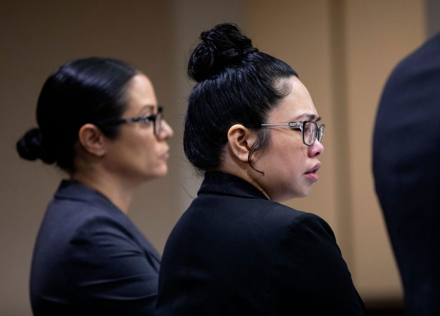 Katherine Magbanua as she tears up ahead of jury deliberations in her retrial for the 2014 murder of Dan Markel in Tallahassee on May 27, 2022.