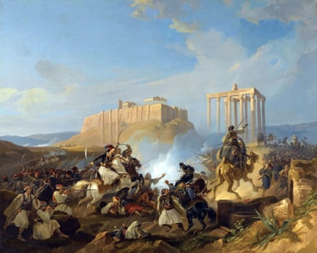 A battle scene from the Greek war of independence.