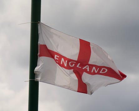An England flag at Weoley Castle in Birmingham where hundreds of flags have been erected on lamp-posts around the area