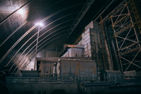 The arch of the huge metal safe confinement shelter