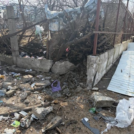 Debris and wreckage caused by the bombing