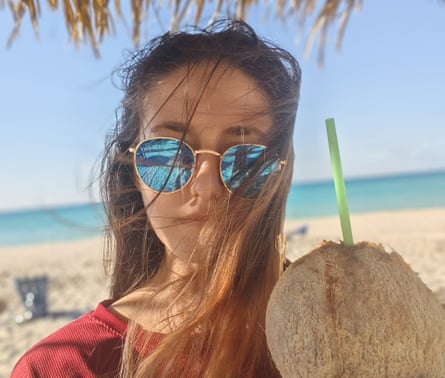 Margarita Reutt on a beach in Cuba.