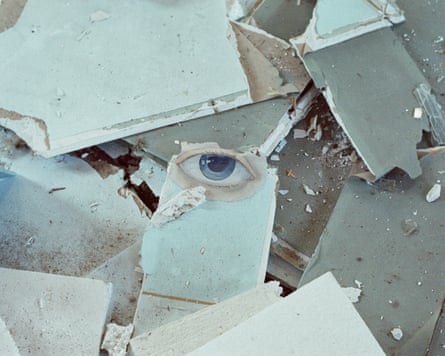 The eye from the holy icon in the damaged church.