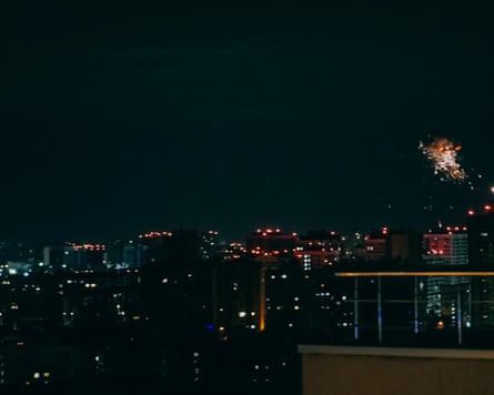 A Russian drone shot down over Kyiv.