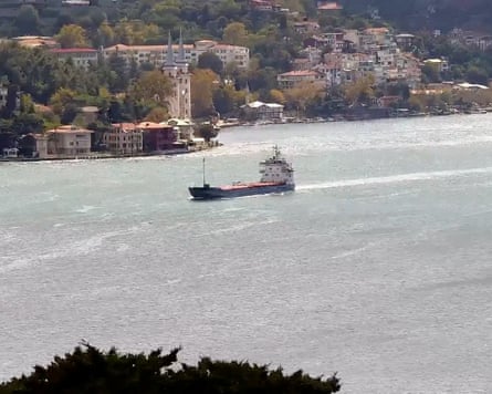 A ship on the water.