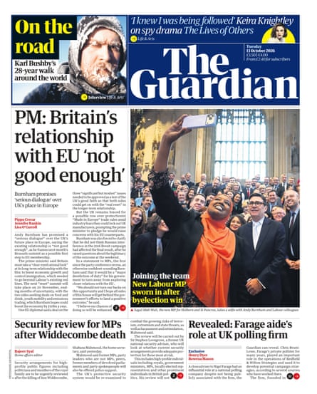 Guardian front page