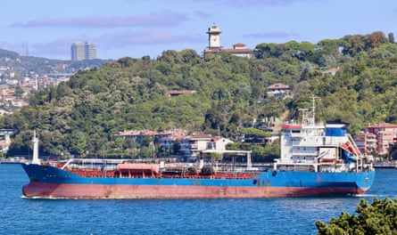 A ship on the water.