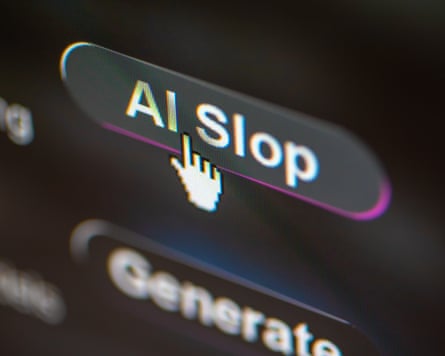 mouse hovering over “AI slop” button on a screen