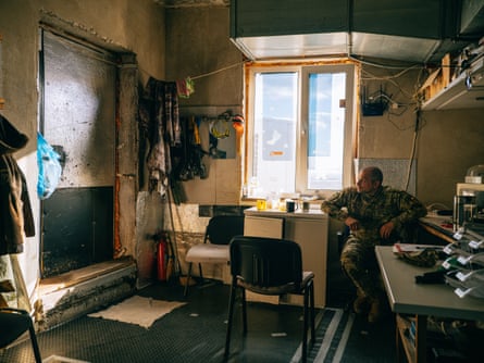 Sensei taking a break between patrols near Kyiv.