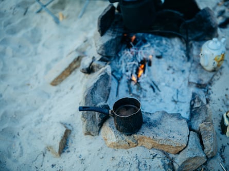 A fire at the archaeology camp on Khortytsia island.